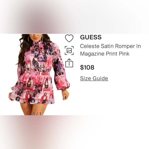 Guess Celeste Magazine Print long sleeve romper - size medium - Picture 15 of 16